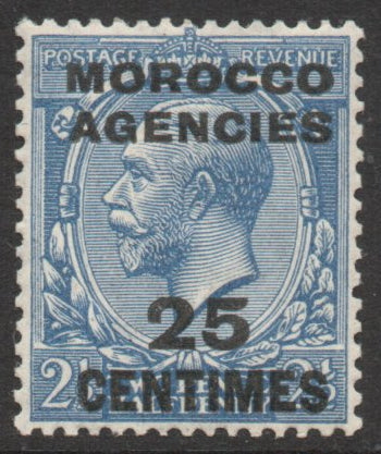 GB Agencies KGV Morocco OVPT in FRENCH SG195 25c on 2½d Unmounted Mint