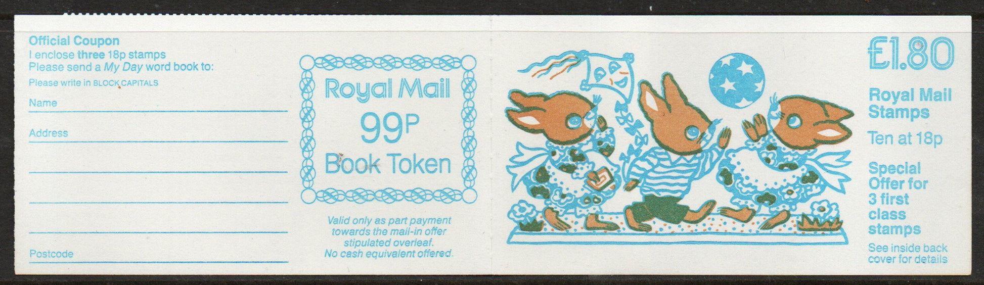 1986 GB Booklet FU8a Book for Children cylinder B2 U/M 