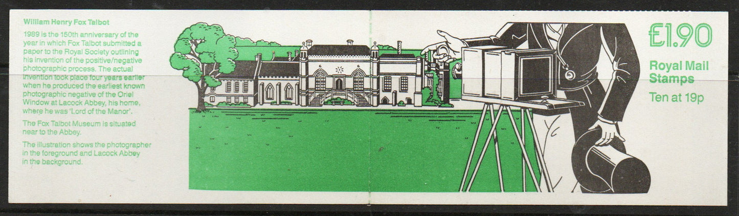 1989 GB Booklet FV2b Fox Talbot cylinder B3 U/M