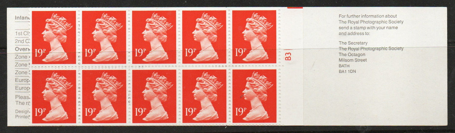 1989 GB Booklet FV2b Fox Talbot cylinder B3 U/M (TT793)