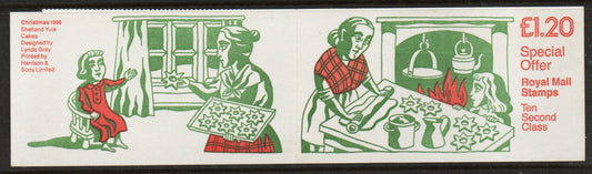 1986 GB Booklet FX9a Xmas Christmas cylinder B12 U/M