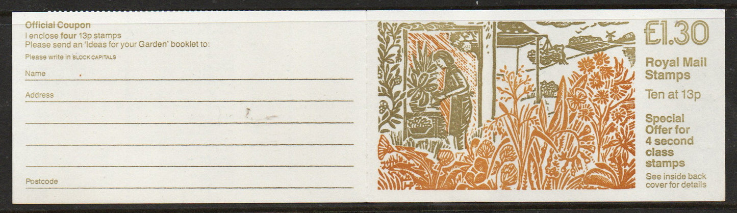 1987 GB Booklet FL9a Garden cylinder B37 U/M