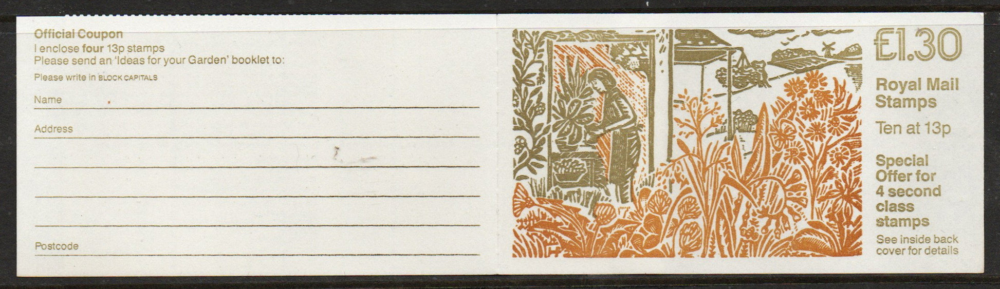1987 GB Booklet FL9a Garden cylinder B37 U/M