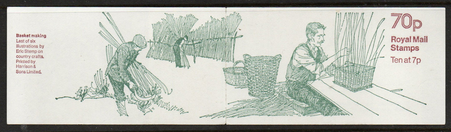 1979 GB Booklet FD8b Basket Weaving U/M 