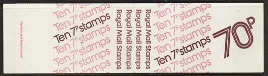 1977 GB Booklet FD1a 70p No Theme Cyl Cylinder 11 dot U/M 
