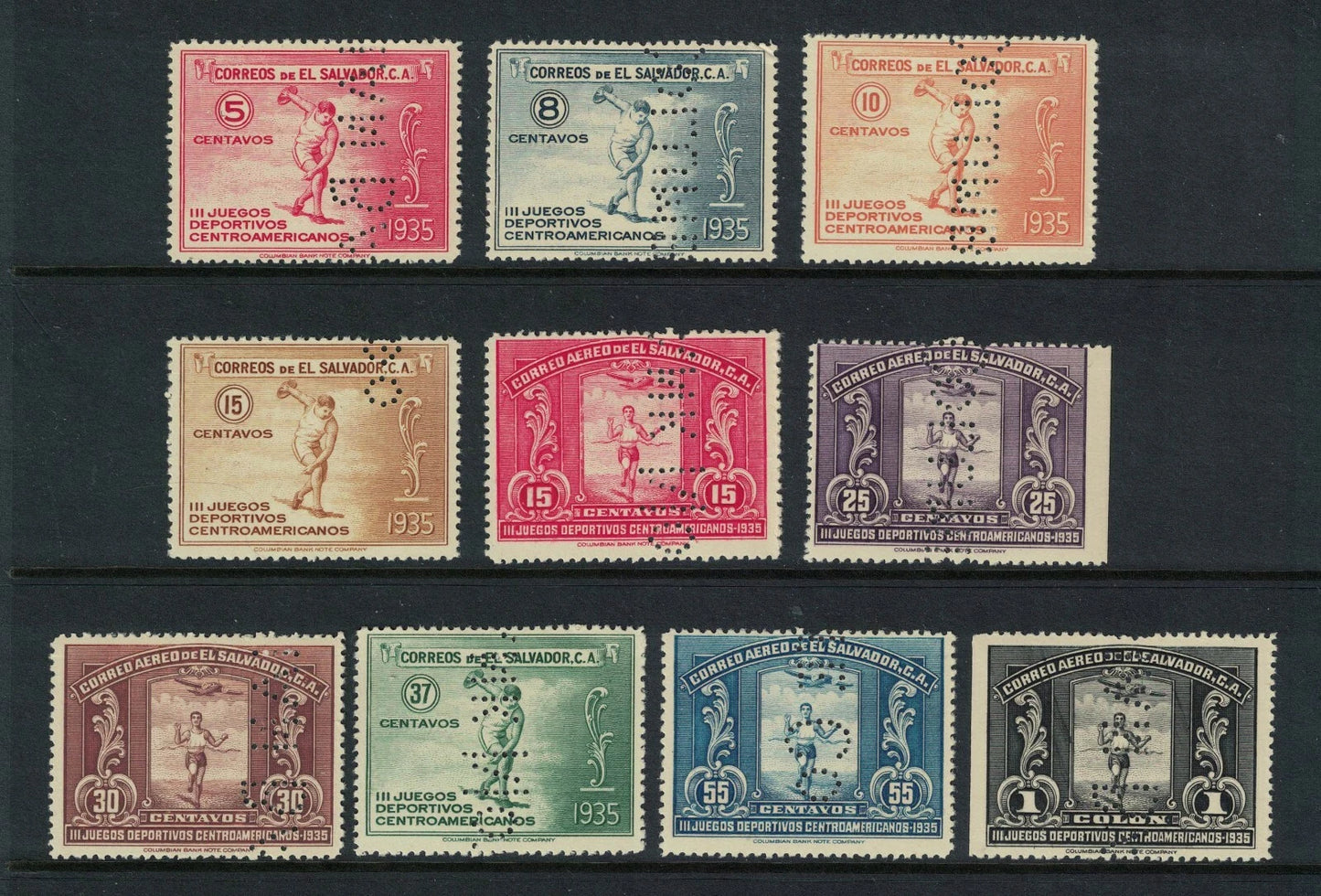 1935 El Salvador Central American Games As SG826-35 More detail in listing (V35)