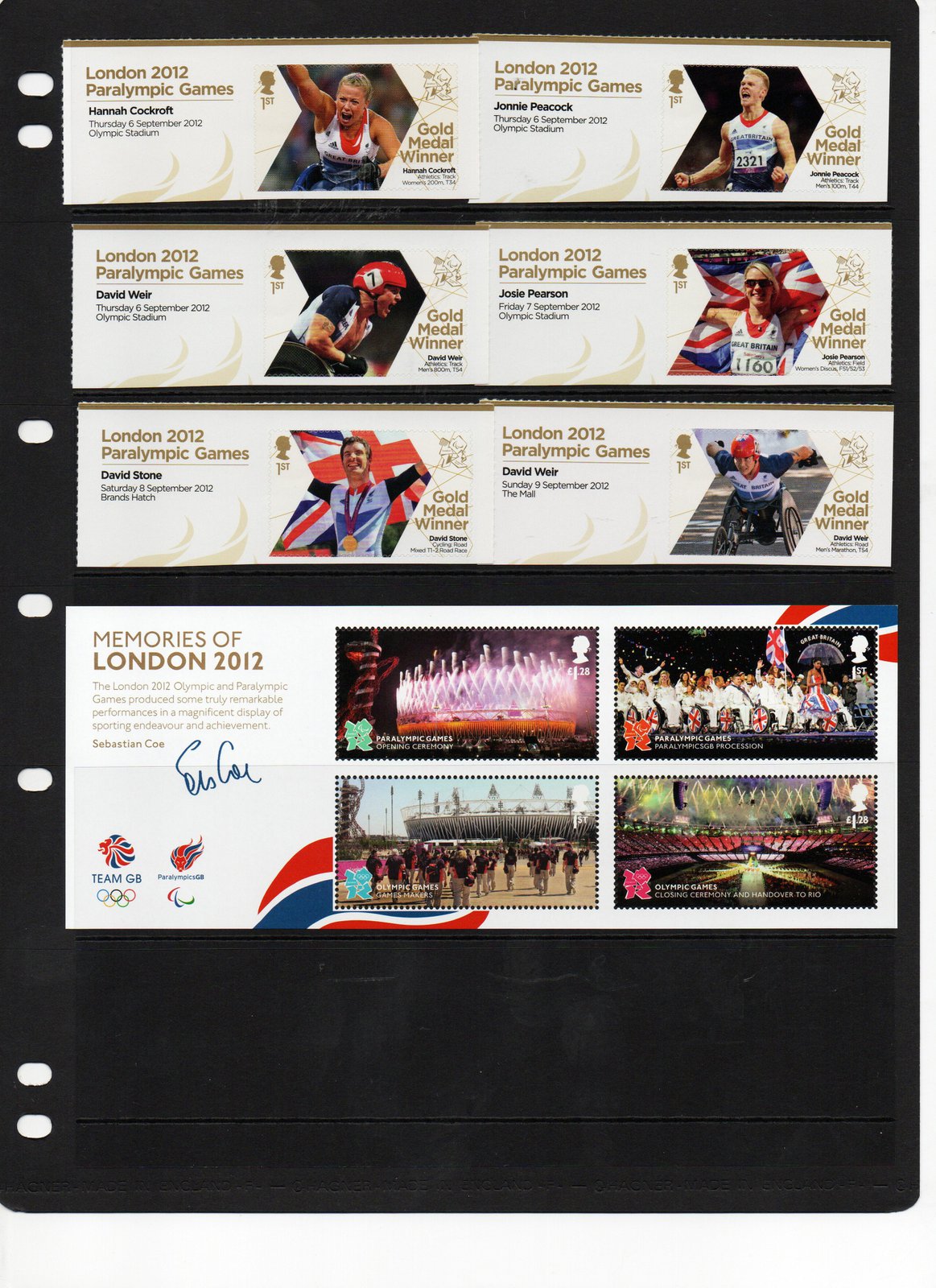 GB UK 2102 Olympic & Paralympic COMPLETE Stamp Collection. Details below (MA019)