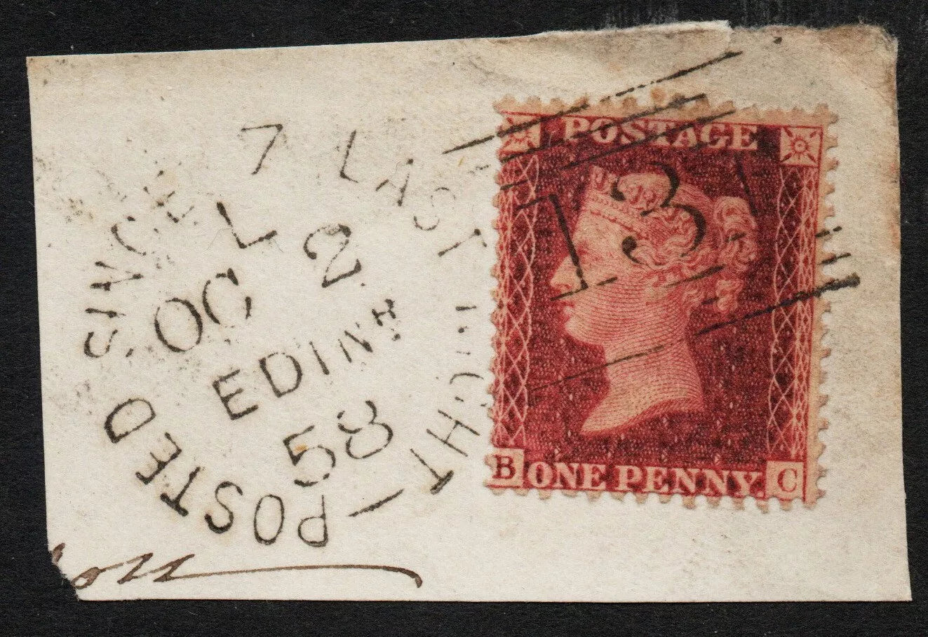 GB Penny Star (Unplated) on piece with scarce "Posted Since...." postmark(TT206)