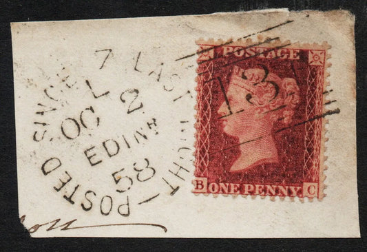 GB Penny Star (Unplated) on piece with scarce "Posted Since...." postmark(TT206)
