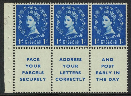 1955-58 GB QEII SG541a Booklet Pane U/M Decent Perfs