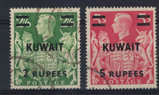 GB Kuwait KG VI High Values 2R & 5R   Fine Used 