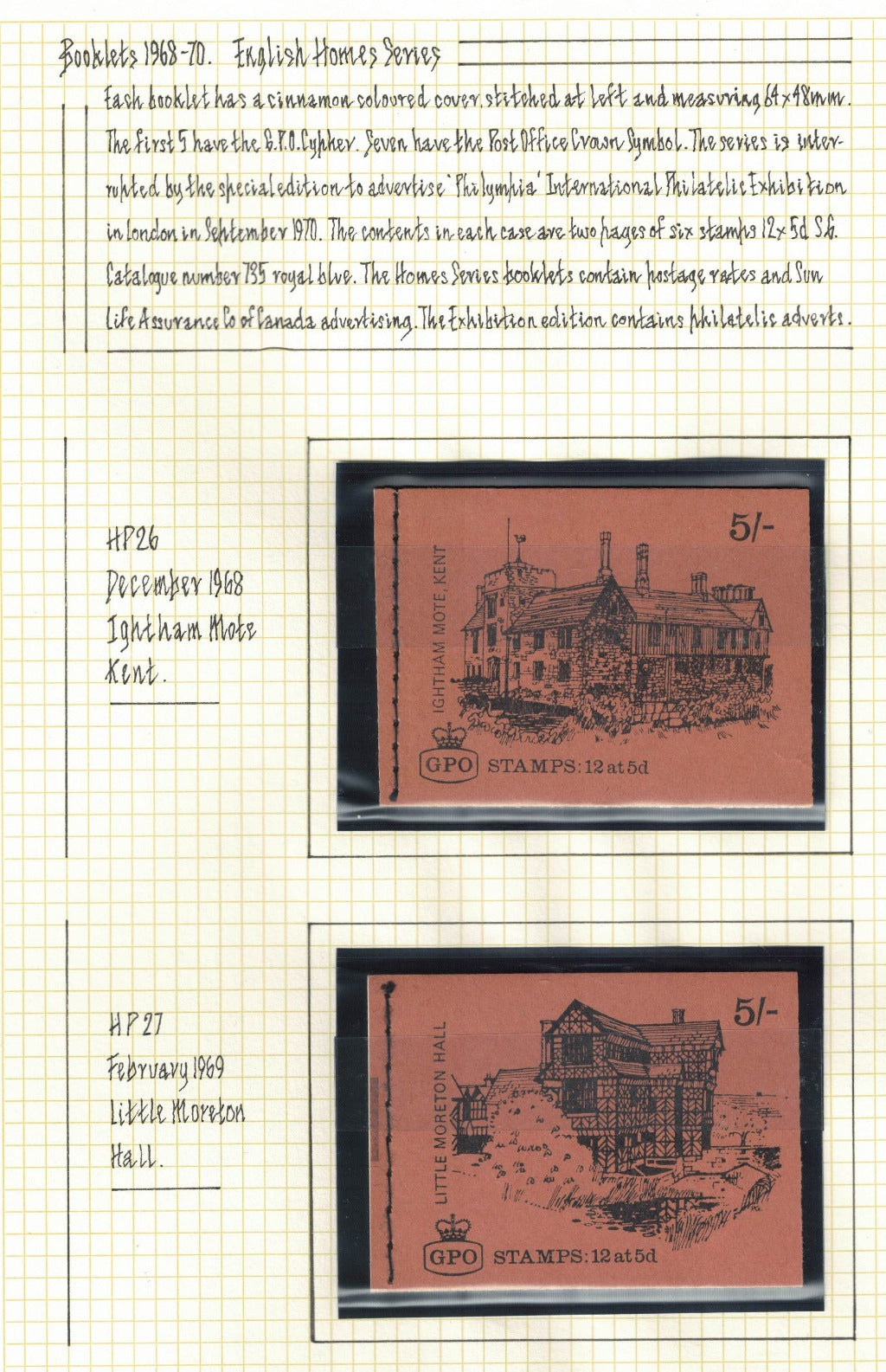 1968-70 QEII Booklets HP26-HP38 Full set of 13. Well presented. U/M. Will be sent on pages as shown