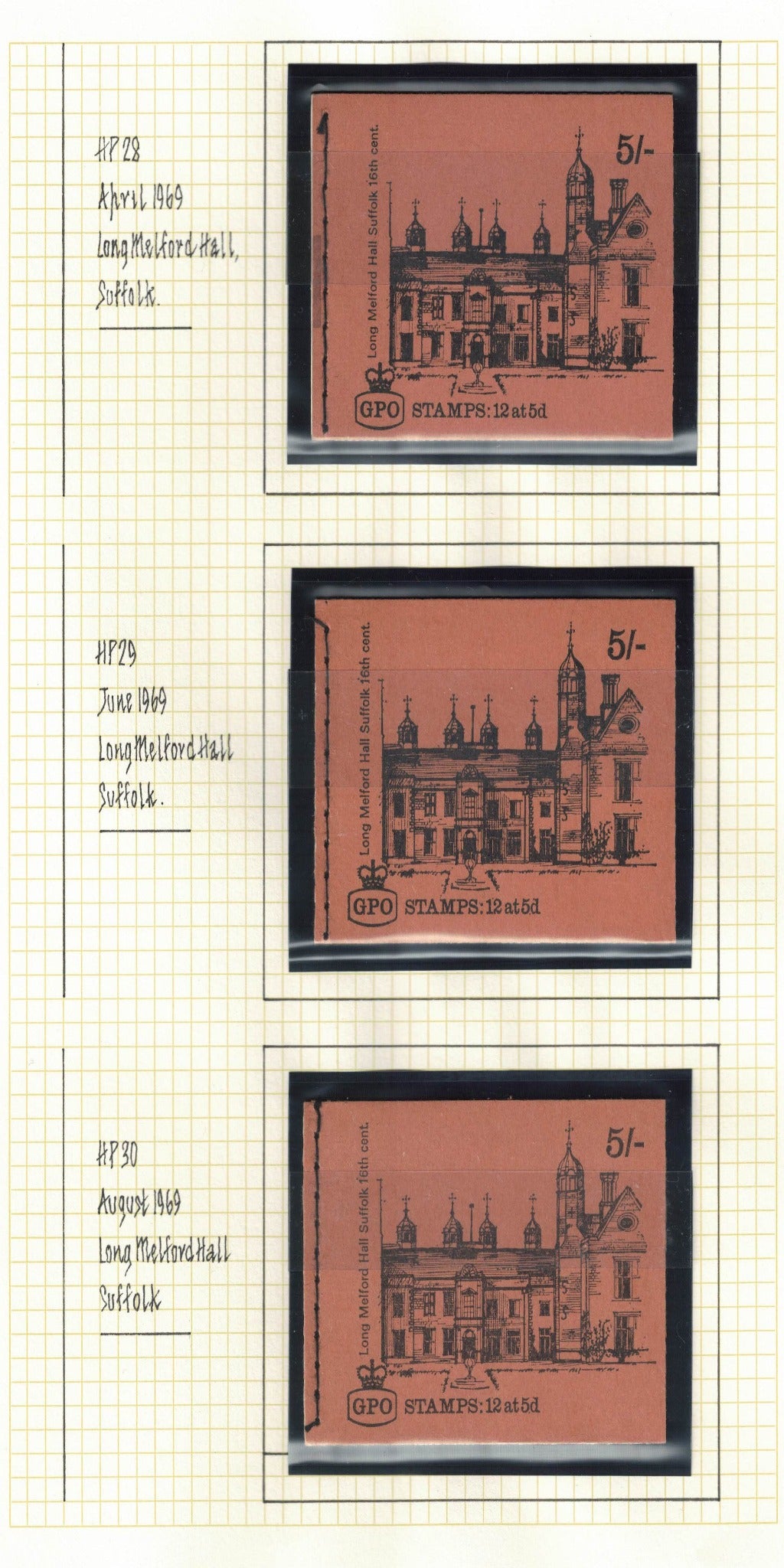 1968-70 QEII Booklets HP26-HP38 Full set of 13. Well presented. U/M. Will be sent on pages as shown