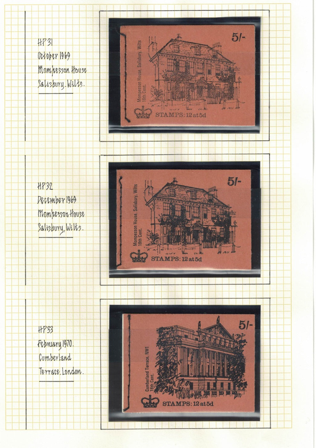 1968-70 QEII Booklets HP26-HP38 Full set of 13. Well presented. U/M. Will be sent on pages as shown