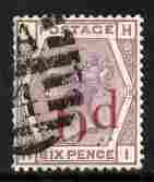 GB Great Britain 1880-83 QV 6d on 6d lilac fine used SG162 cat £130