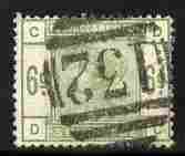 GB Great Britain 1883-84 QV 6d dull green with Duplex cancel SG194 cat £200
