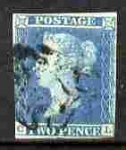 GB Great Britain 1841 QV 2d blue C-L 3.5 margins good used SG14 cat £75