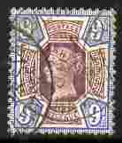 GB Great Britain 1887-1900 QV Jubilee 9d purple & blue fine cds used cat £40