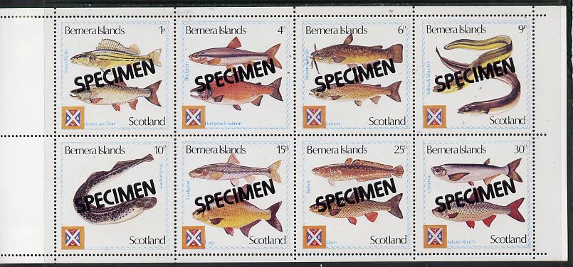 Bernera 1978 Fish perf set of 8 opt'd SPECIMEN unmounted mint
