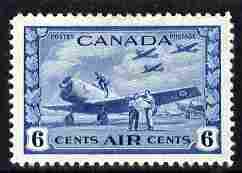 Canada 1942-48 war Effort 6c blue mounted mint but small thin, fairly well centred SG 399