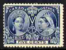 Canada 1897 QV Jubilee 5c blue mounted mint, SG 127/8