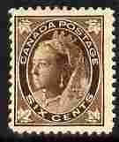 Canada 1897-98 QV Maple Leaf 6c brown unused without gum SG 147