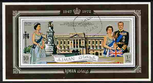 Ajman 1972 Silver Wedding 10R m/sheet fine cto used