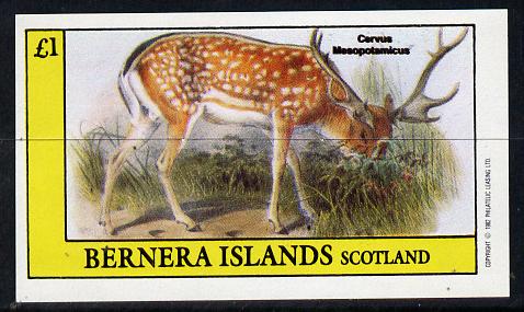Bernera 1982 Deer imperf souvenir sheet (£1 value) unmounted mint