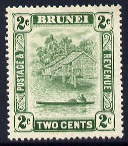 Brunei 1924-37 River Scene Script CA 2c green mounted mint SG 62