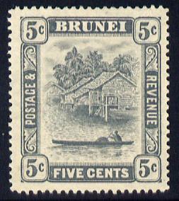 Brunei 1924-37 River Scene Script CA 5c grey mounted mint SG 67
