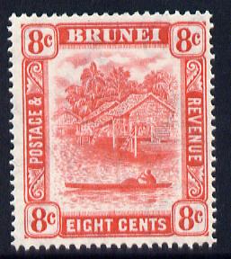 Brunei 1947-51 River Scene Script CA 8c scarlet mounted mint SG 84