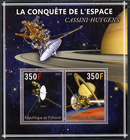 Djibouti 2013 Conquest of Space - Cassini-Huygens to Saturn perf sheetlet containing 2 values unmounted mint