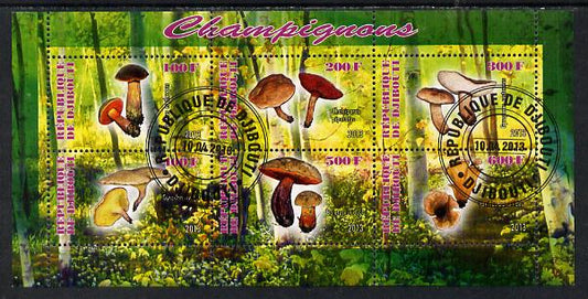 Djibouti 2013 Fungi #3 perf sheetlet containing 6 values cto used