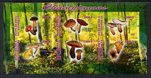 Djibouti 2013 Fungi #3 imperf sheetlet containing 6 values unmounted mint
