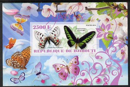 Djibouti 2014 Butterflies #3 imperf souvenir sheet unmounted mint 
