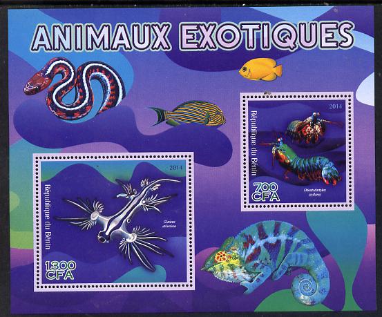 Benin 2014 Exotic Animals - Mantis Shrimp & Sea Slug perf sheetlet containing 2 values unmounted mint 