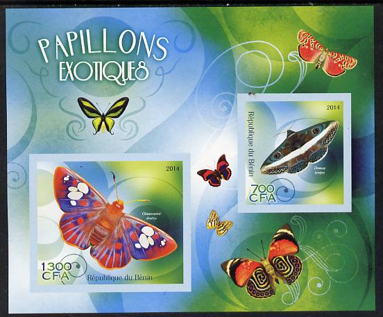 Benin 2014 Exotic Butterflies imperf sheetlet containing 2 values unmounted mint 
