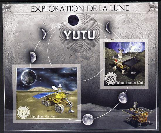 Benin 2014 Exploration of the Moon - Yutu imperf sheetlet containing 2 values unmounted mint 