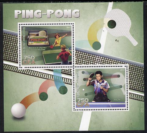 Benin 2014 Table Tennis perf sheetlet containing 2 values unmounted mint