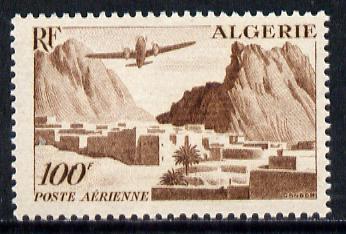 Algeria 1949 Air 100f (Plane over Valley) unmounted mint SG 291*....