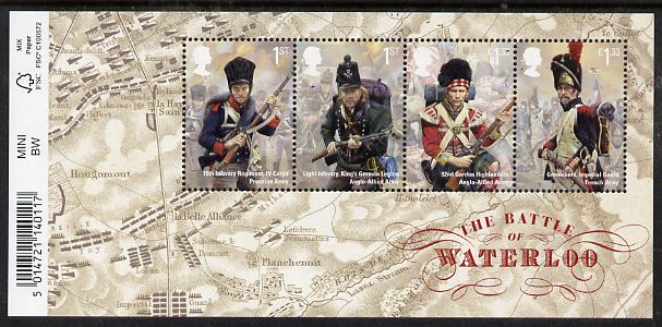 GB Great Britain 2015 Battle of Waterloo perf m/sheet unmounted mint