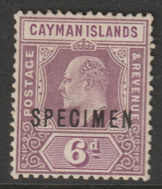 Cayman Islands 1907 KE7 Key Plate MCA 6d purple & violet overprinted SPECIMEN with gum and only about 400 produced SG 30s