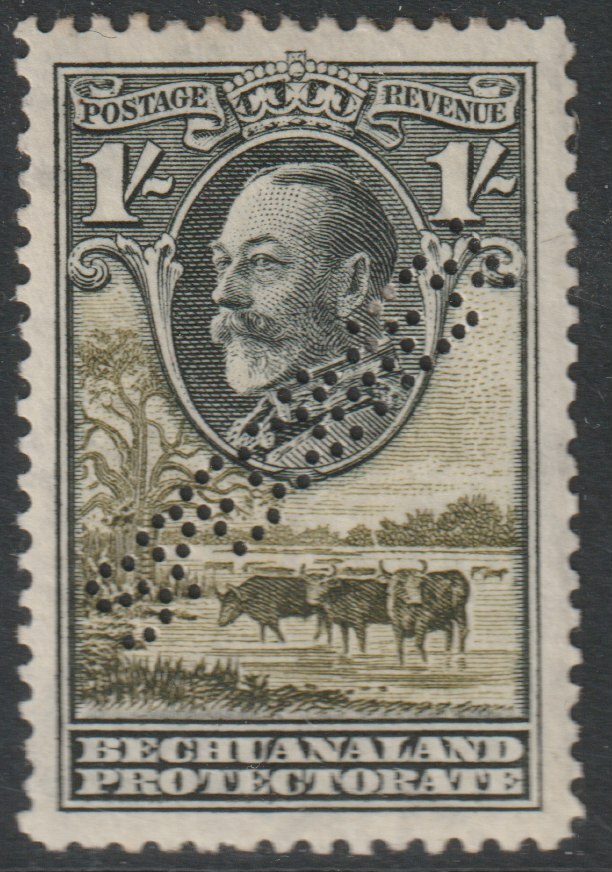 Bechuanaland 1932 KG5 Baobab Tree 1s perforated SPECIMEN with gum and just over 400 produced SG 105s