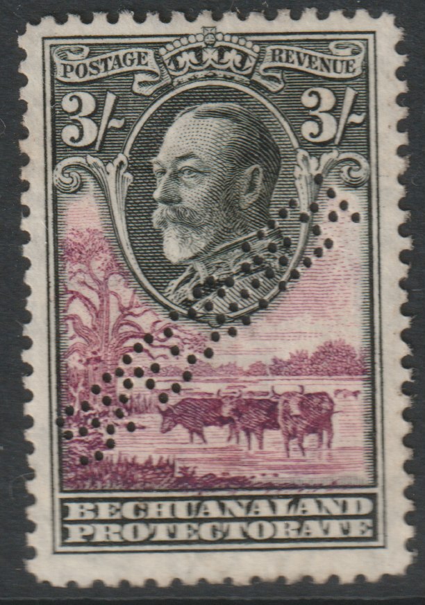 Bechuanaland 1932 KG5 Baobab Tree 3s perforated SPECIMEN without gum and just over 400 produced SG 108s