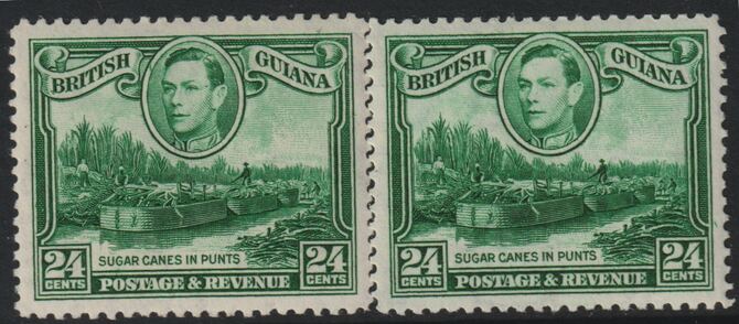 British Guiana 1938 KG6 Sugar Cane 24c blue-green uprighht watermark very fine mint SG 312