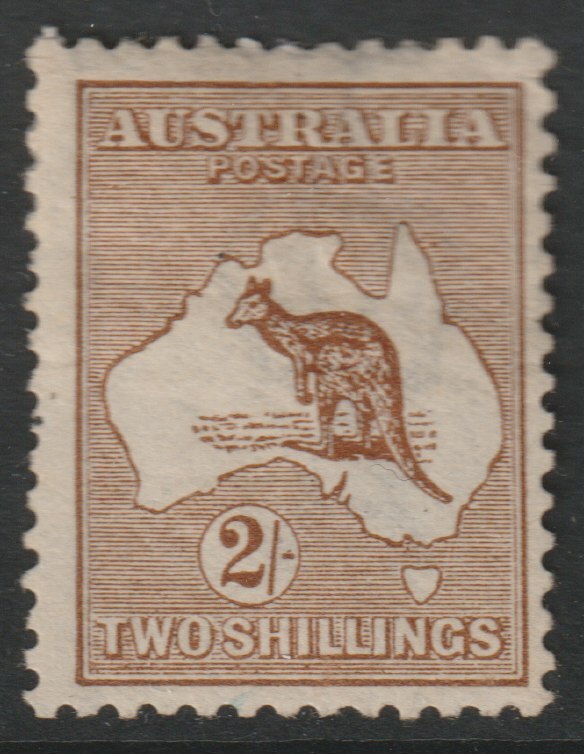 Australia 1913 Roo 2s brown mounted mint, centred to right, SG12