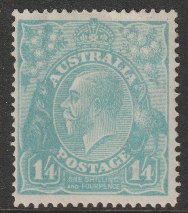 Australia 1918 KG5 1s4d dull greenish-blue mounted min well centred, SG66a
