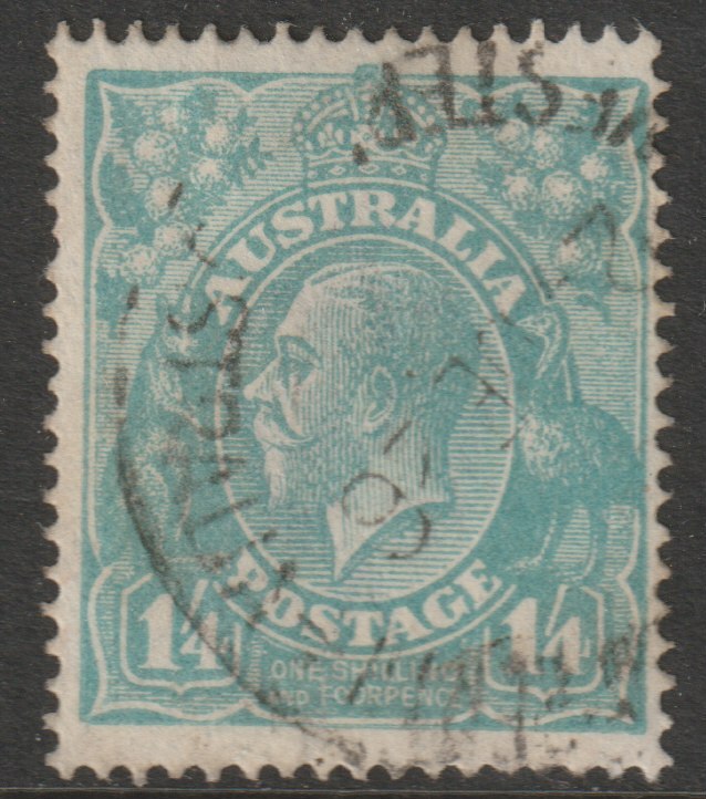 Australia 1918 KG5 1s4d dull greenish-blue cds used, SG66a