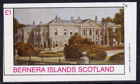 Bernera 1982 Stately Homes #2 imperf souvenir sheet (Â£1 value) unmounted mint