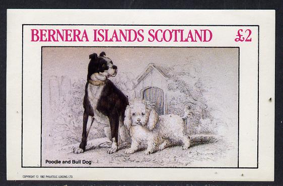 Bernera 1982 Dogs (Poodle & Bull Dog) imperf deluxe sheet (£2 value) unmounted mint